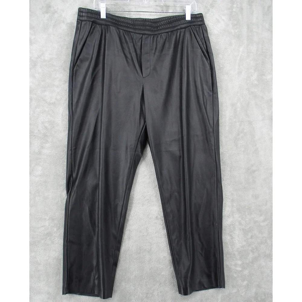 Banana Republic Pants Womens Large Black Vegan Leather Relaxed Grunge Goth Opium